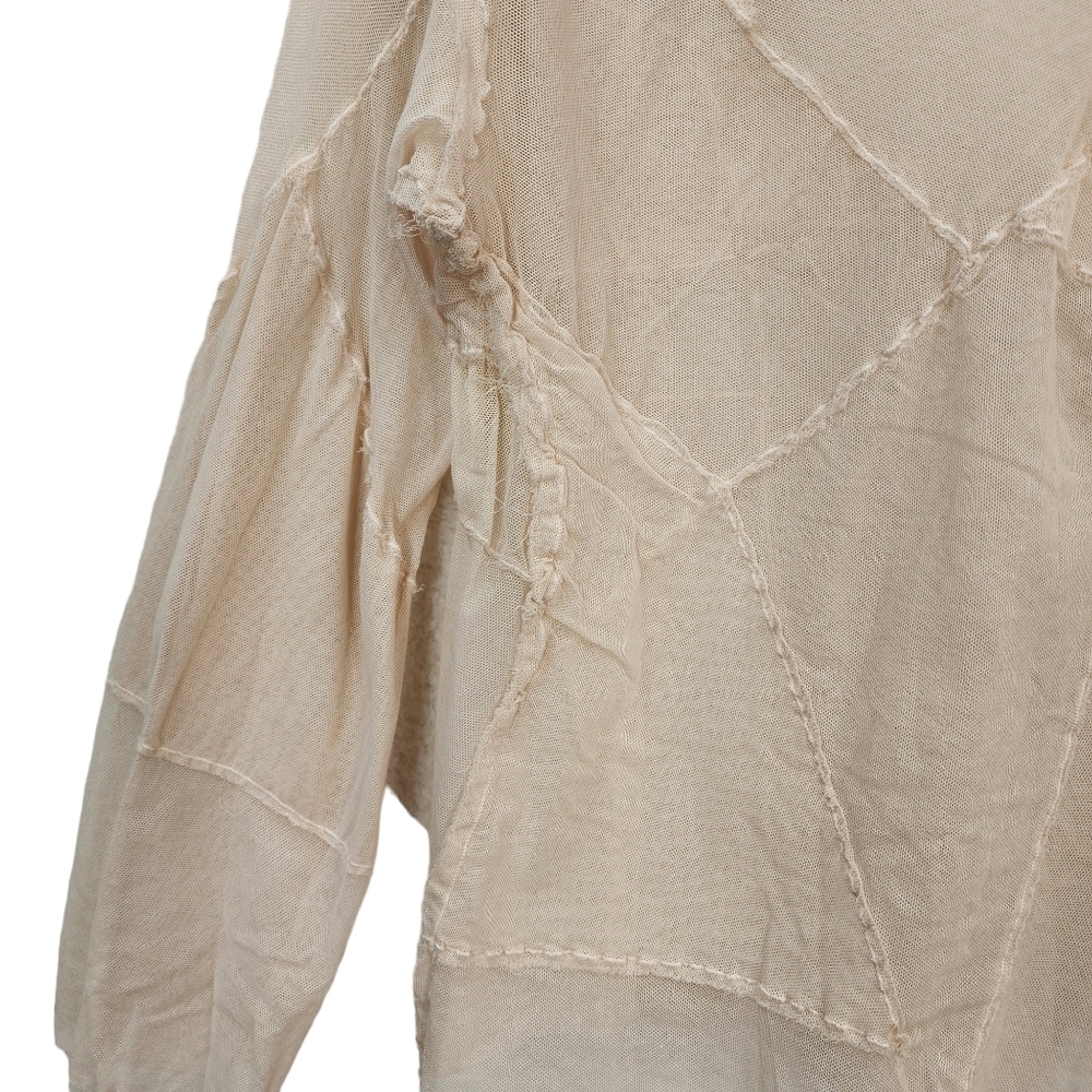 Light Cream Boho Patchwork Pullover Top - Picture 3 of 6